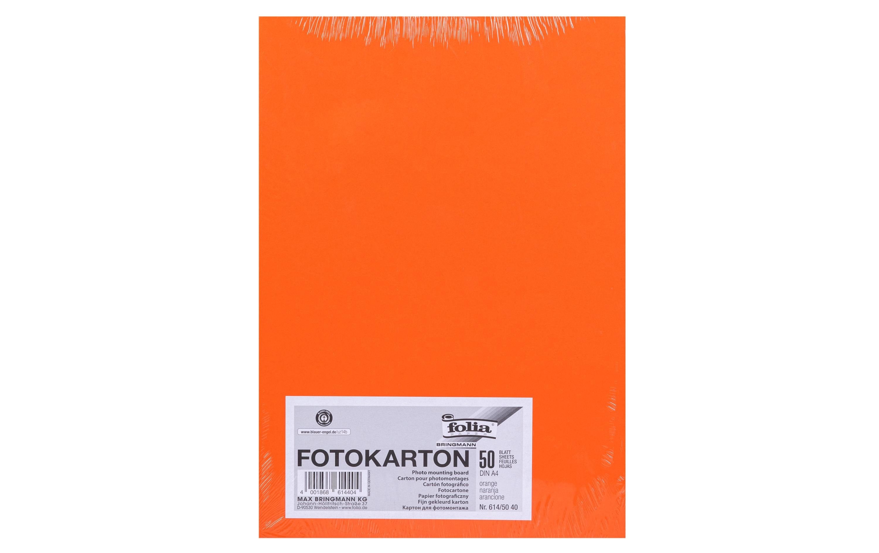 Folia Fotokarton A4 300g/m2, 50 Blatt Farbe: Orange