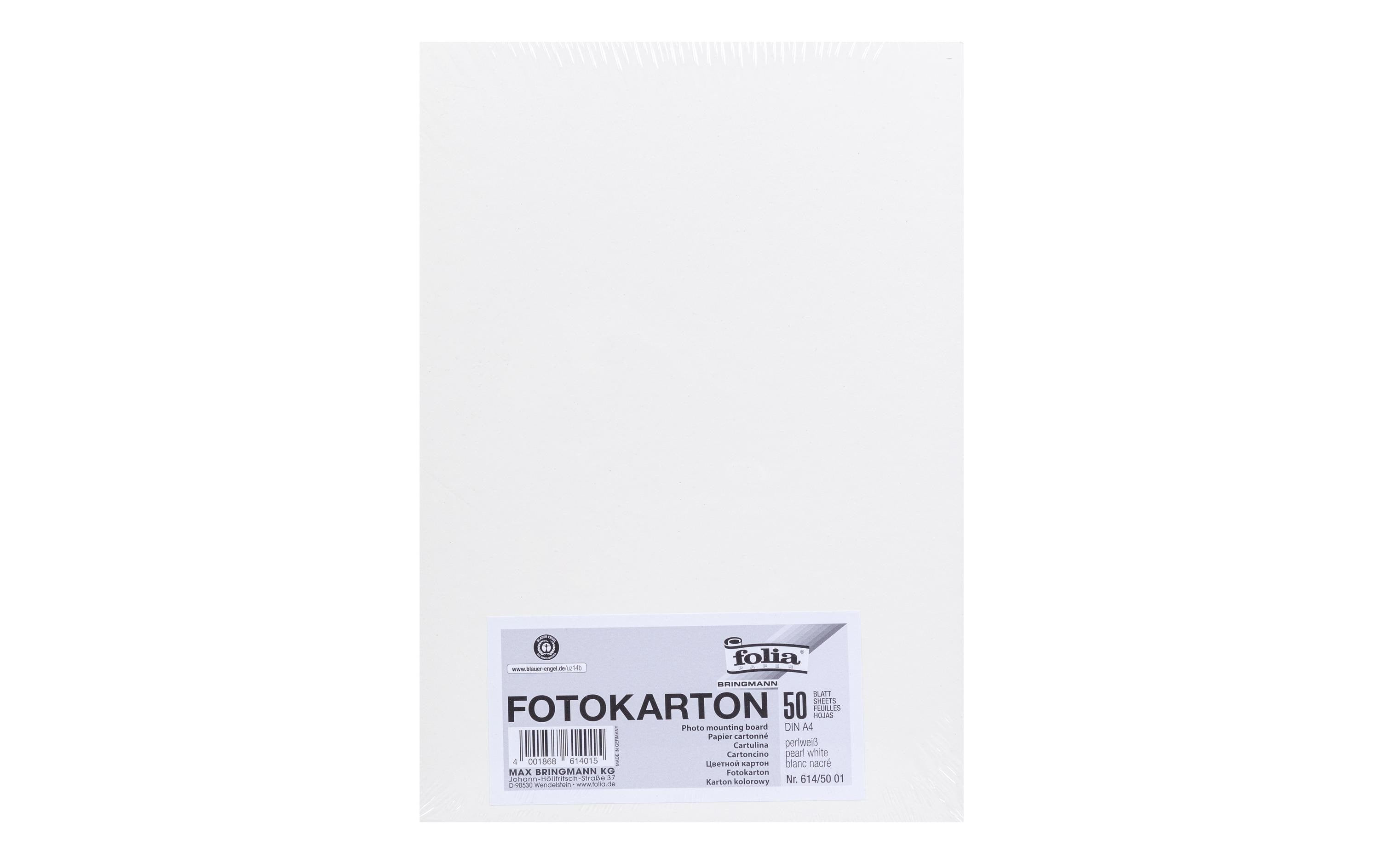 Folia Fotokarton A4 300g/m2, 50 Blatt Farbe: Perlweiss