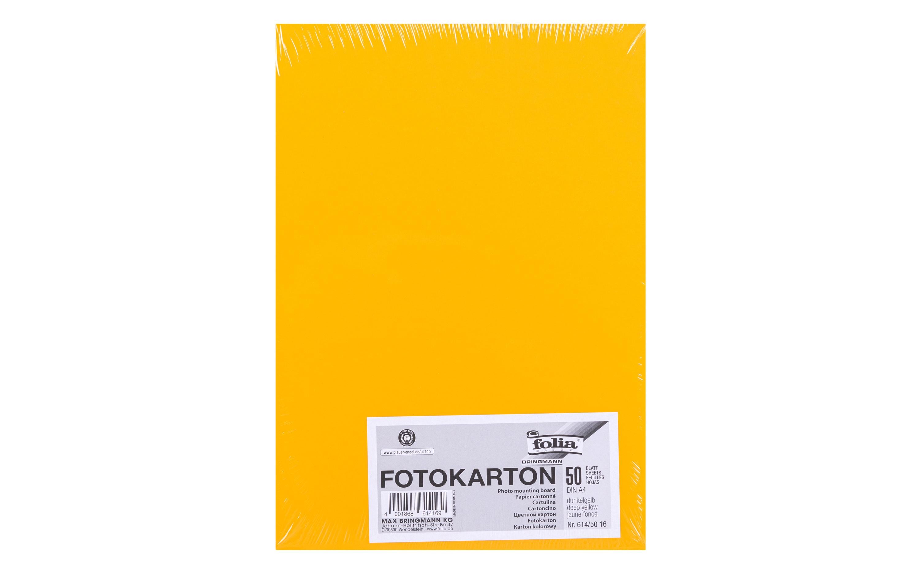Folia Fotokarton A4 300g/m2, 50 Blatt Farbe: Dunkelgelb