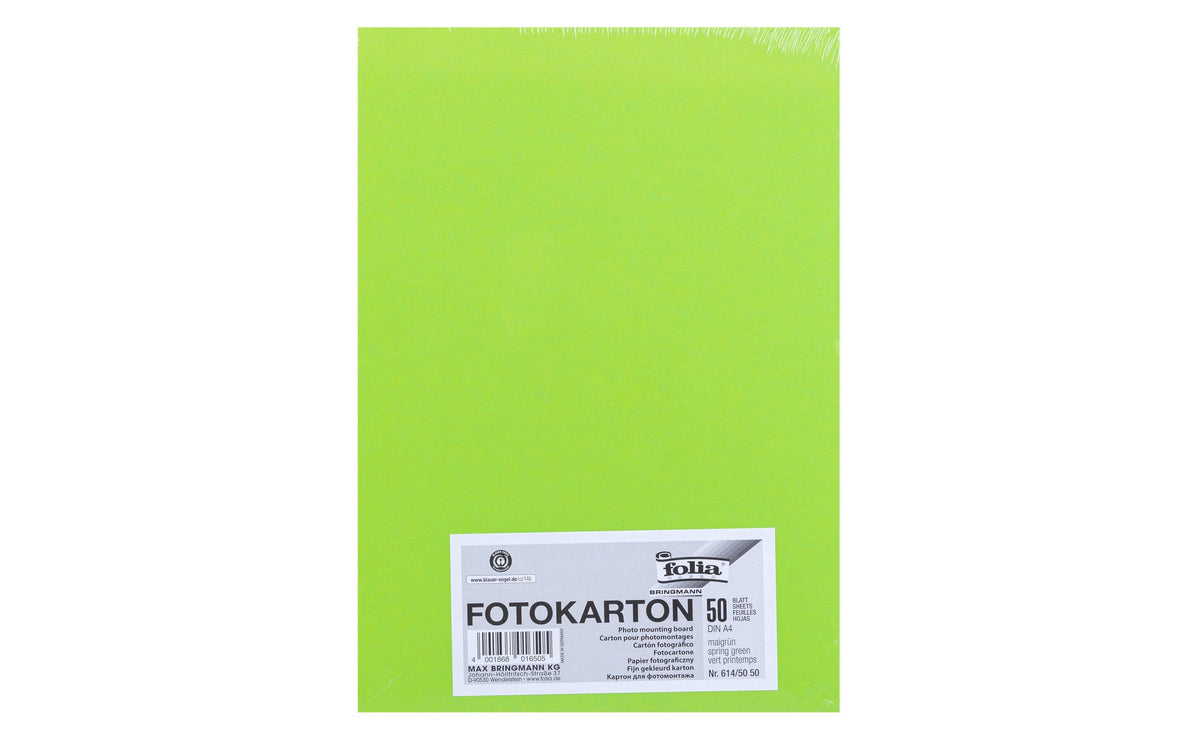 Folia Fotokarton A4 300g/m2, 50 Blatt Farbe: Maigrün
