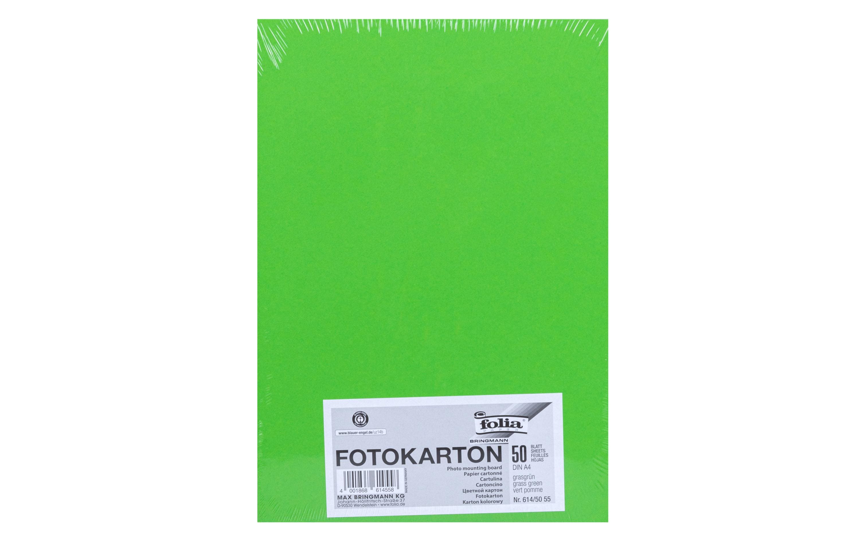 Folia Fotokarton A4 300g/m2, 50 Blatt Farbe: Grasgrün