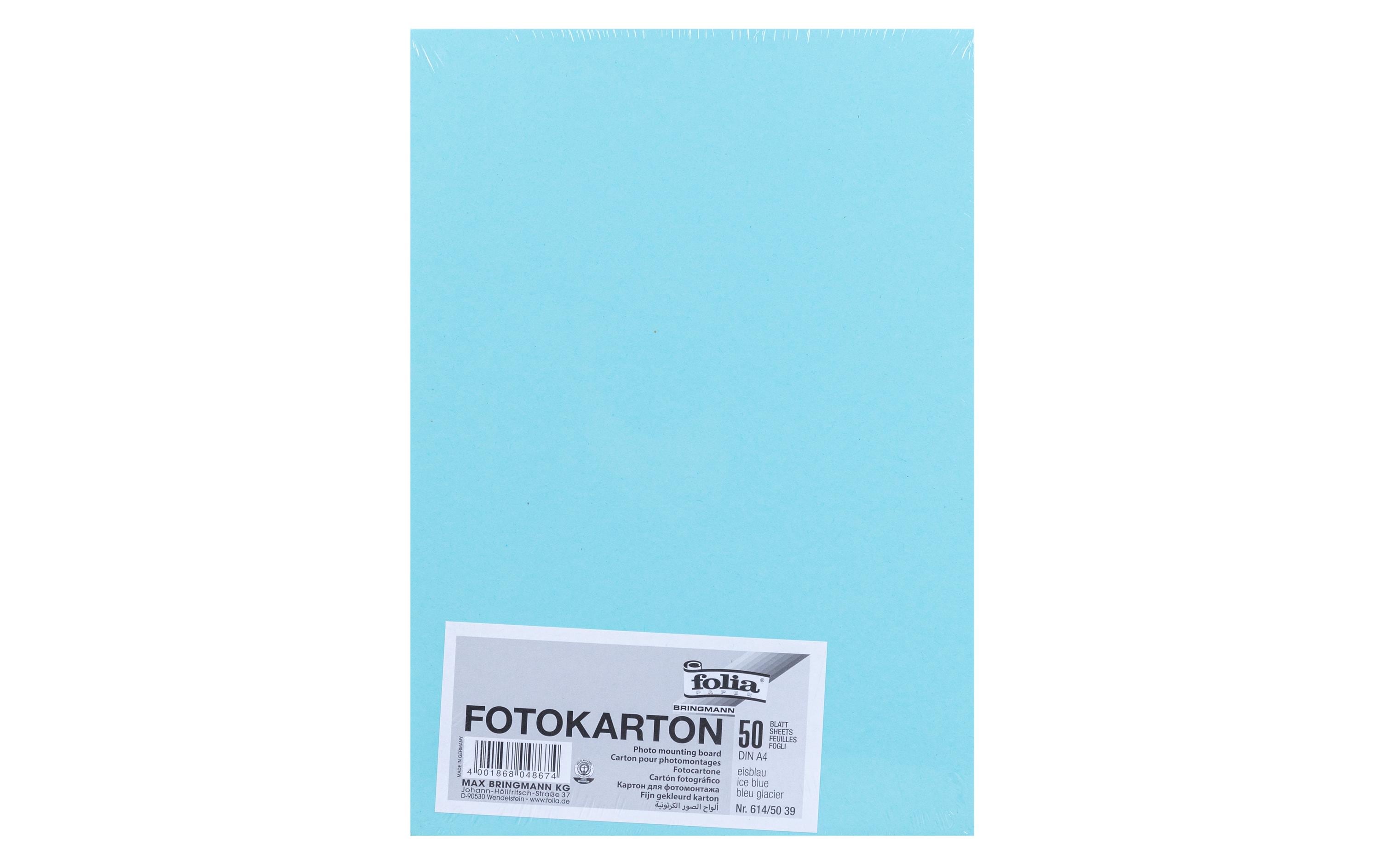 Folia Fotokarton A4 300g/m2, 50 Blatt Farbe: Eisblau