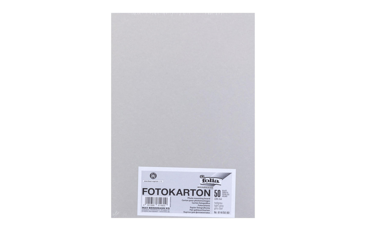Folia, Fotokarton A4, 300 g/m², 50 Blatt, H Farbe: Hellgrau