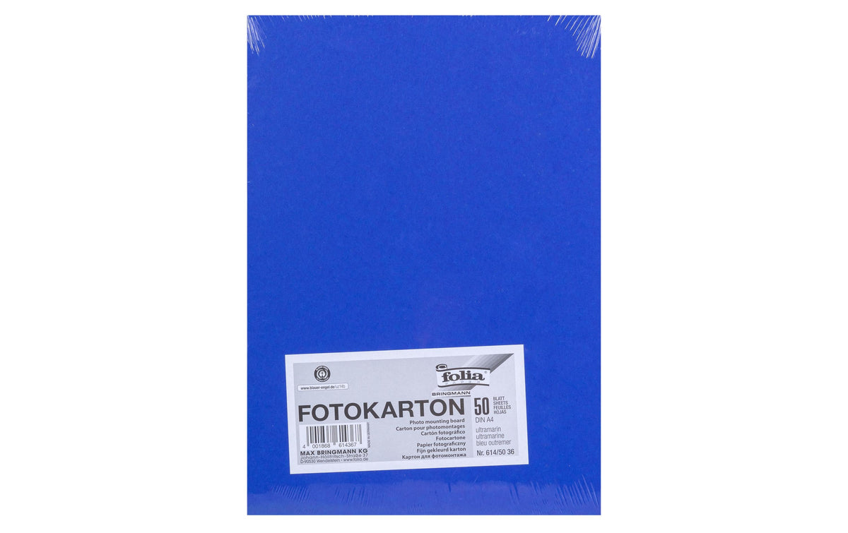 Folia, Fotokarton A4, 300 g/m², 50 Blatt, U Farbe: Ultramarin