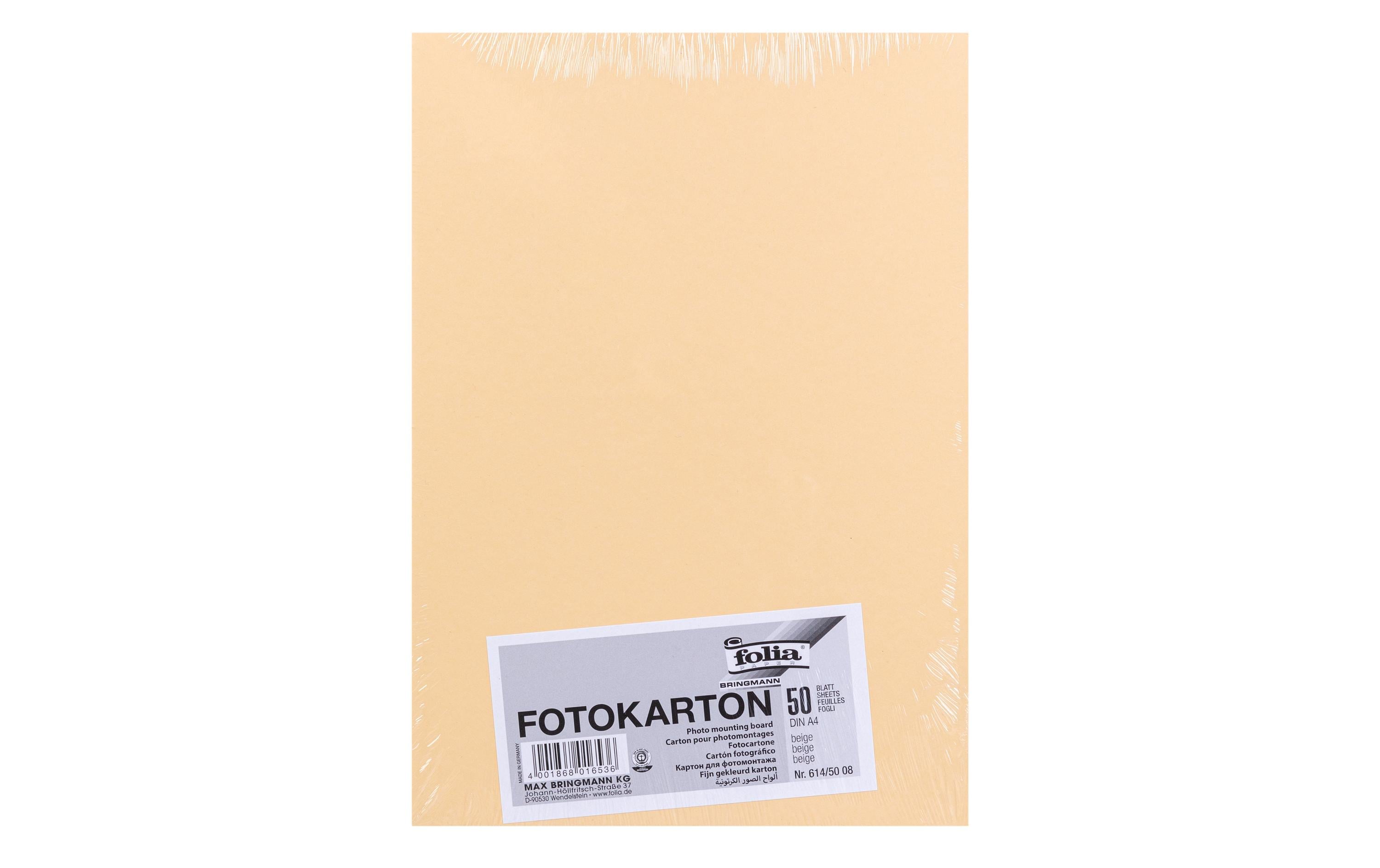 Folia Fotokarton A4 300g/m2, 50 Blatt Farbe: Beige