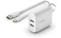 Belkin BoostCharge USB-A-Netzladegerät Dau 2x 12W USB-A/USB-C Kabel