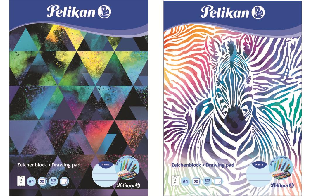 Pelikan Zeichenblock A4 20 Blatt, 2 Motive sortiert
