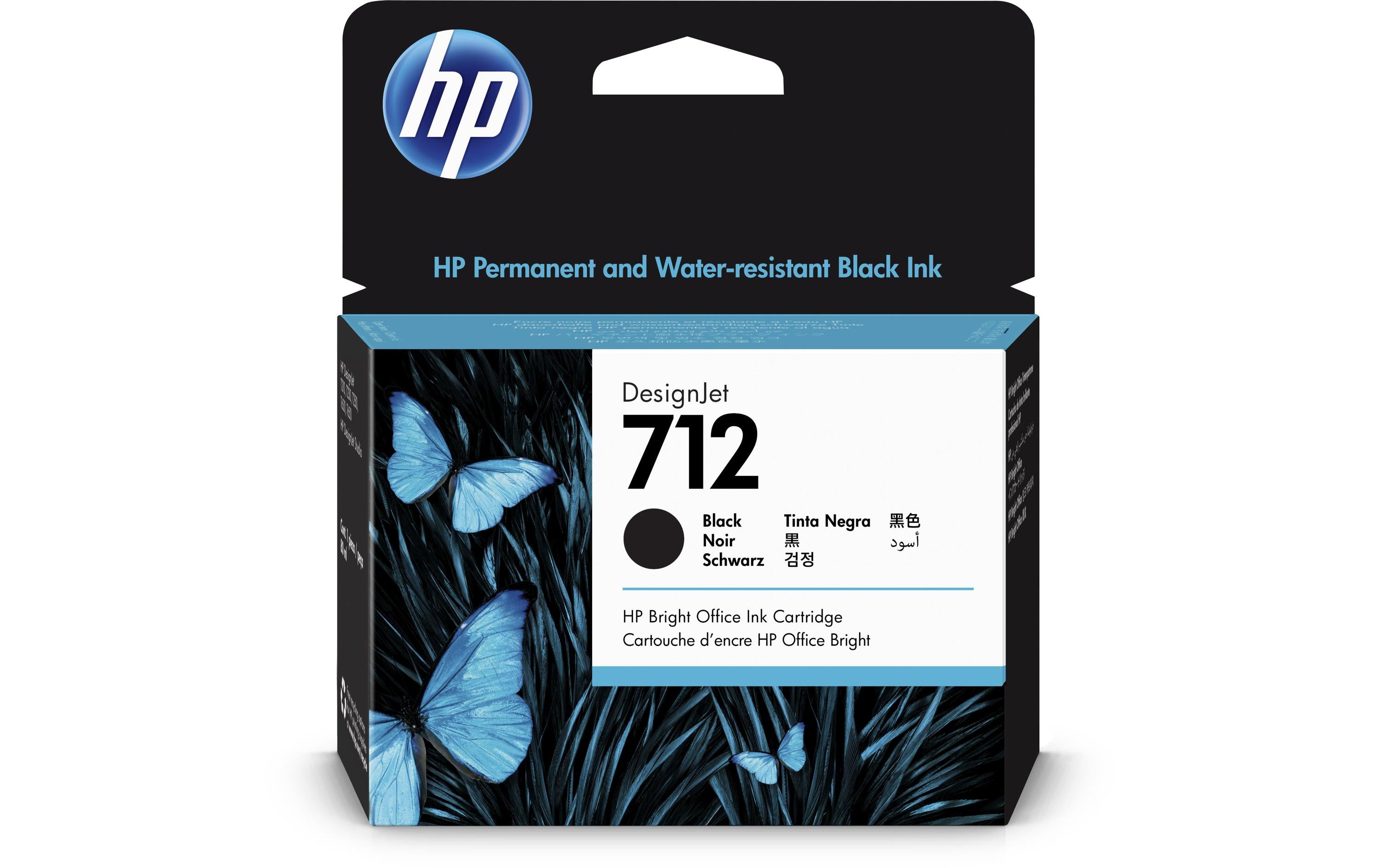 HP Tinte Nr. 712 - Black (3ED71A) DesignJet T200, T600, 80ml