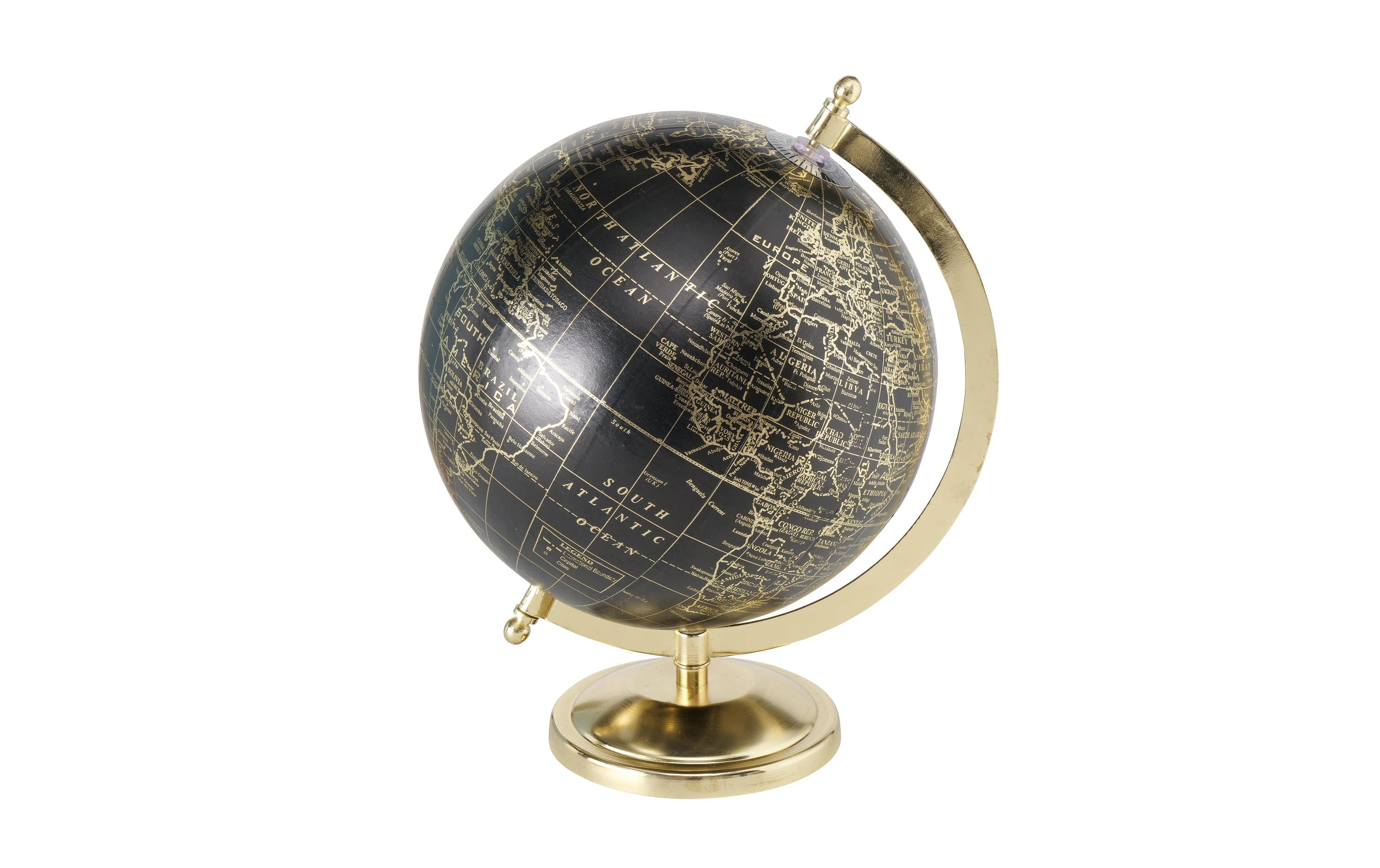Boltze Dekoaufsteller Globe H 27,5 cm, Papier, Eisen