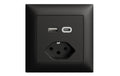 Feller EDIZIOdue Steckdose 1xUSB A,1xUSB C schwarz, 3A, 1xT13, UP