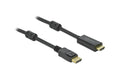 Delock, Kabel aktiv DisplayPort - HDMI, 7 m Schwarz, Auflösung 3840x2160@60 Hz, aktiv
