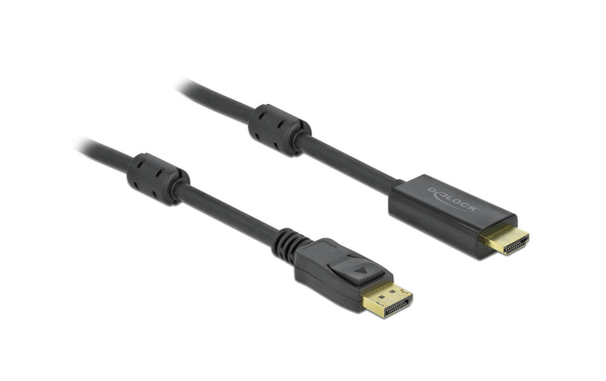 Delock, Kabel aktiv DisplayPort - HDMI, 7 m Schwarz, Auflösung 3840x2160@60 Hz, aktiv