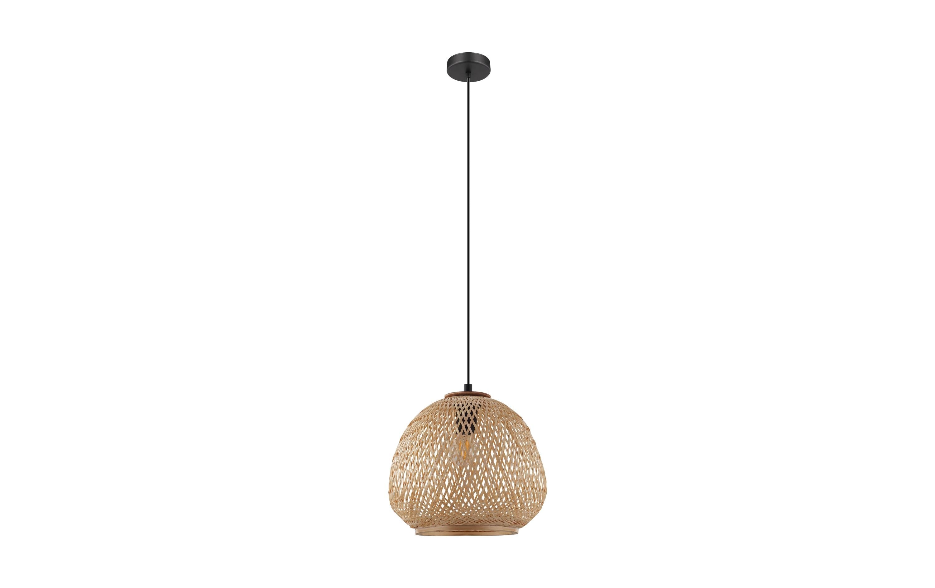 EGLO DEMBLEBY Hängeleuchte schwarz/natur exkl. 1x E27 40W