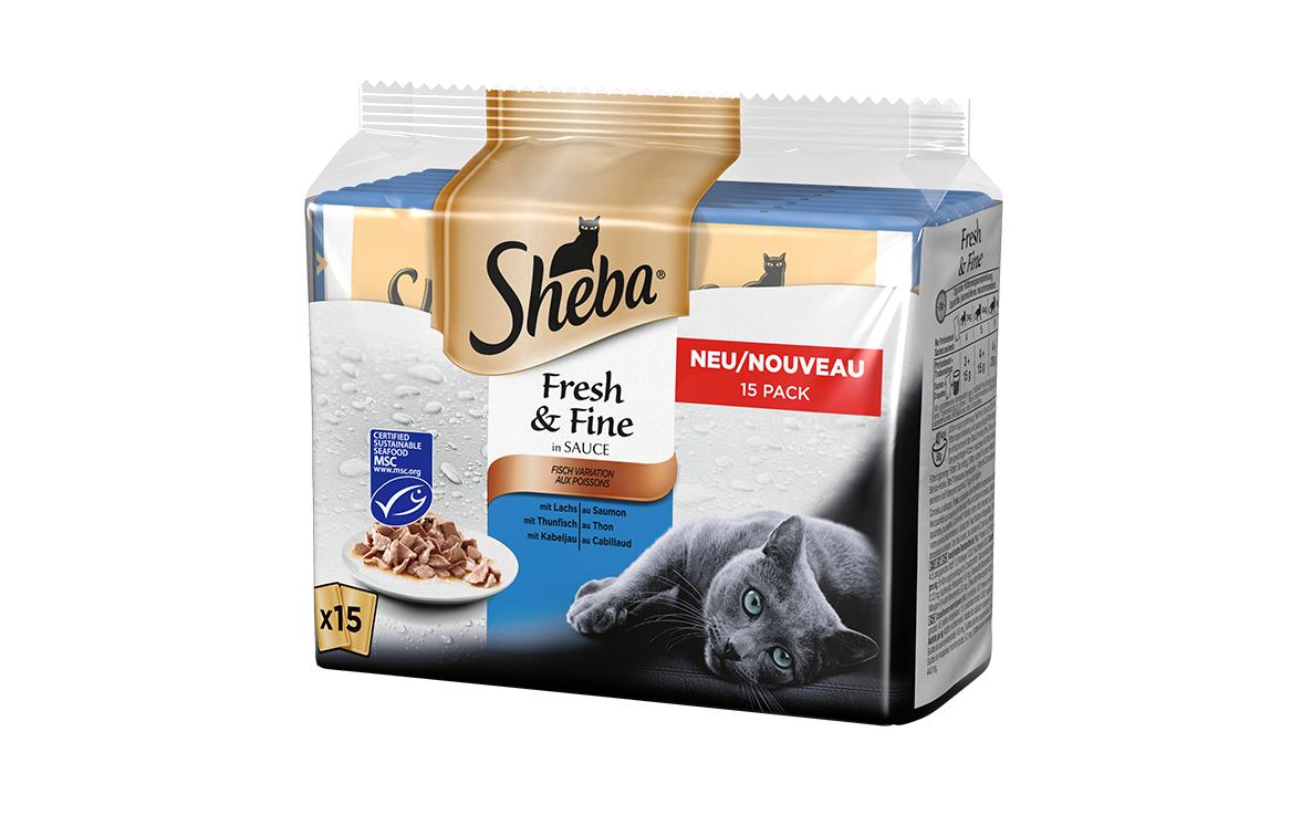 Sheba Fresh & Fine in Sauce 15x50g Fisch Variation