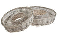 Opiflor Weidenkorbring Magda, 2er Set Weiss, innen foliert, Ø24x6cm,Ø30x7,5cm