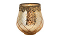 G. Wurm Windlicht Antik, Gold Glas, Metall, B: 14 cm, T: 13 cm