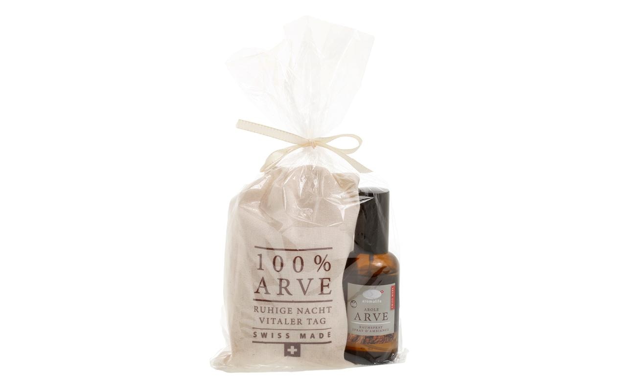 AROMALIFE Geschenkset Inhalt: Arvenspäne + Raumspray 100 ml