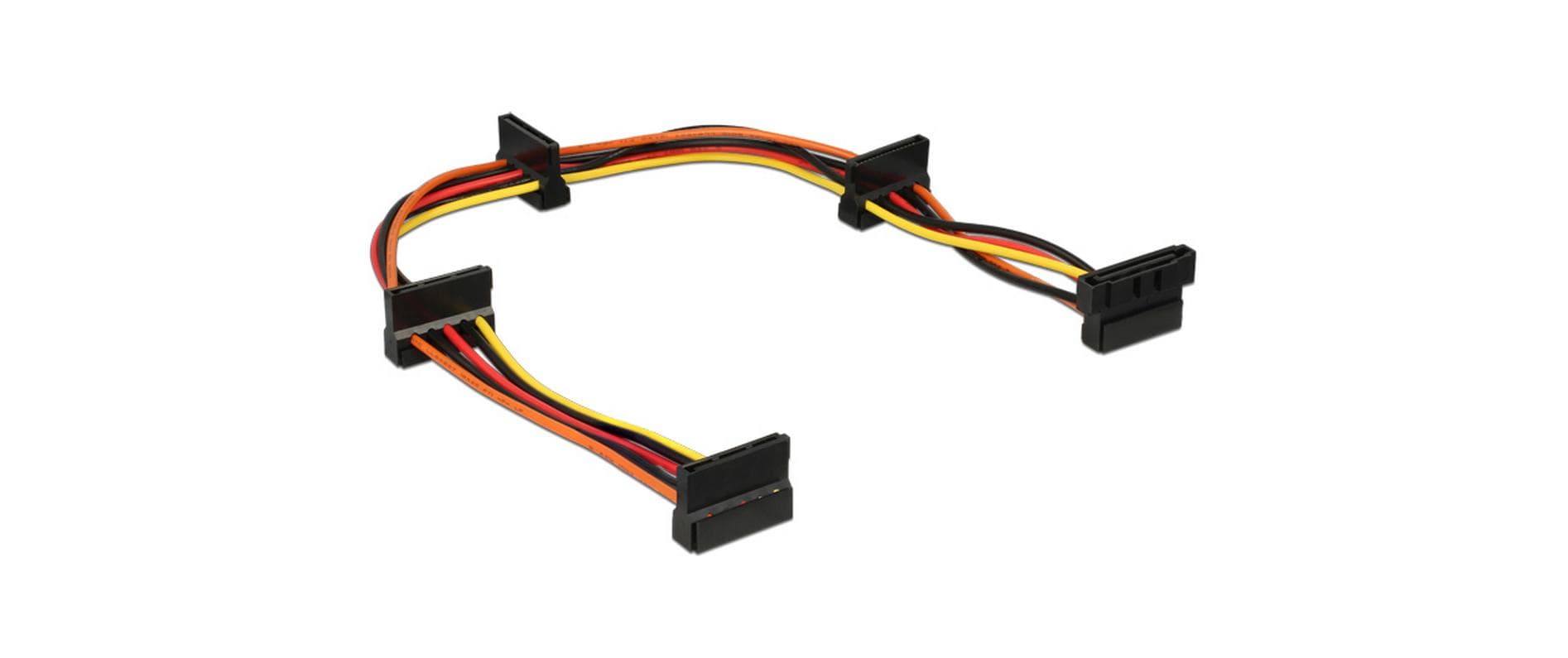 SATA zu 4x SATA Stromadapter 40cm, unterstützt 3,3, 5 und 12 Volt
