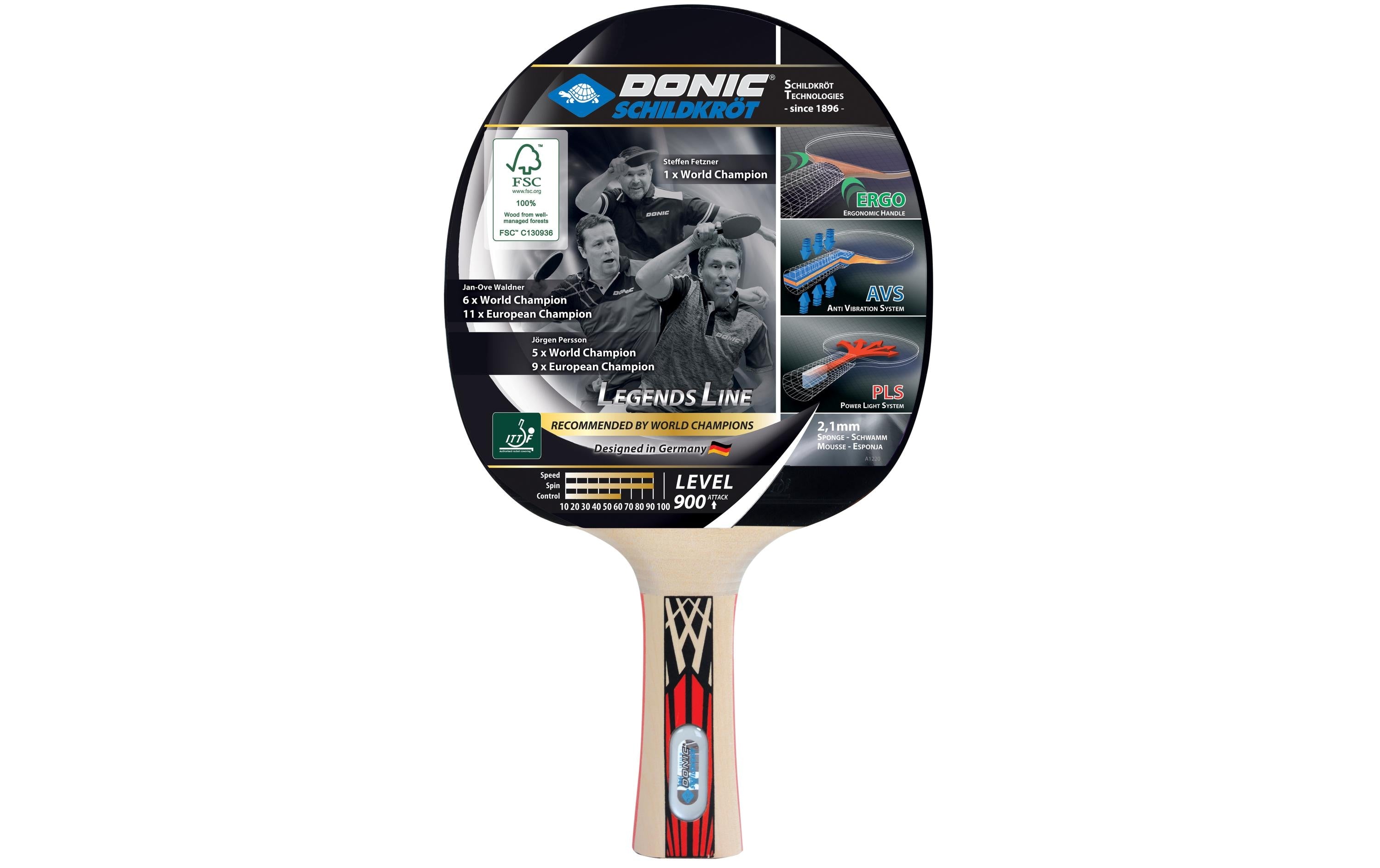DONIC Schildkröt TT-Schläger Legends 900 Schwammstärke: 2.1 mm