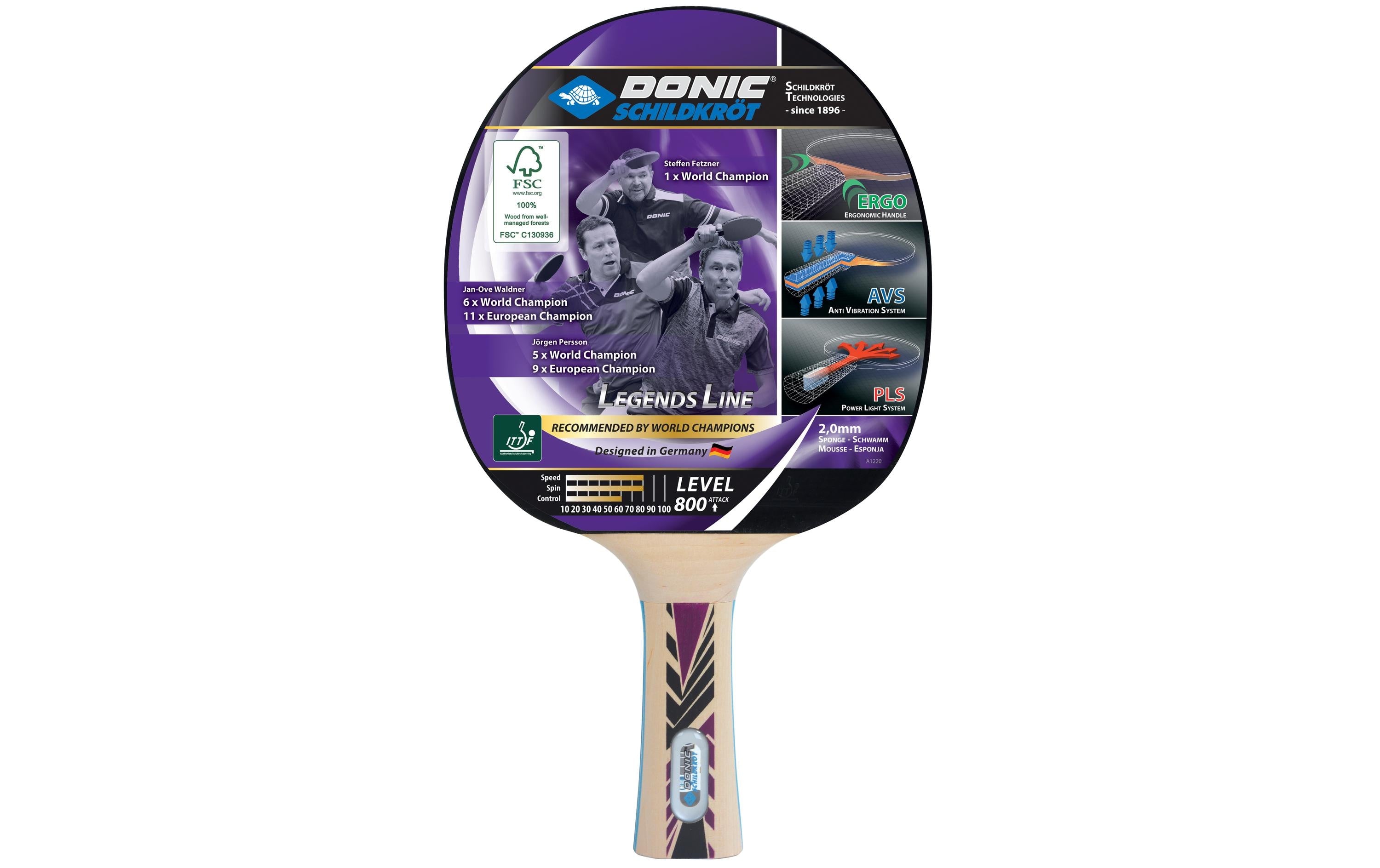 DONIC Schildkröt TT-Schläger Legends 800 Schwammstärke: 2.0 mm