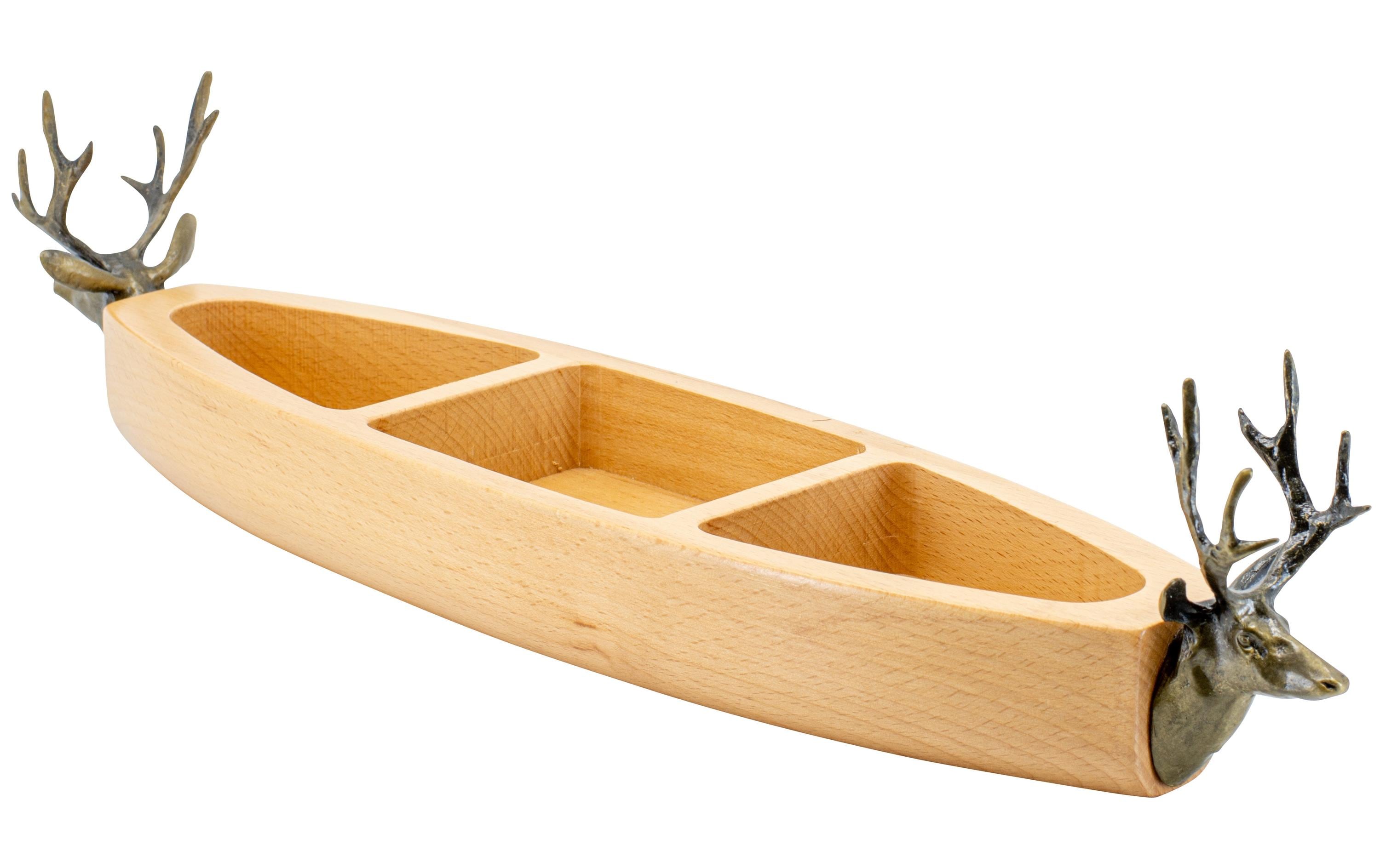 Kadastar Snackholzschale Hirsch 46 x 10.5 x 10.5 cm, Buche