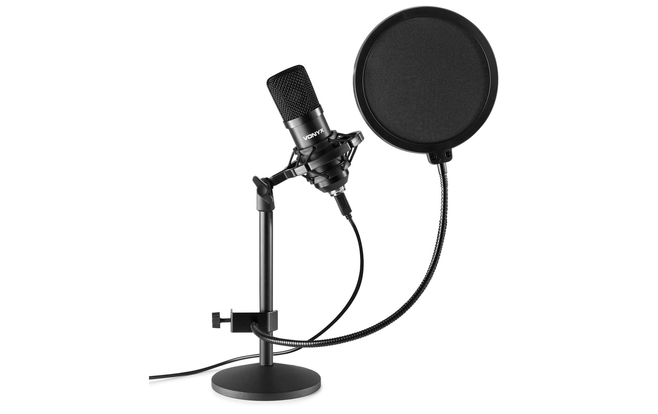 Vonyx CMTS300 USB-Mikrofon, Tischstativ, Popfilter