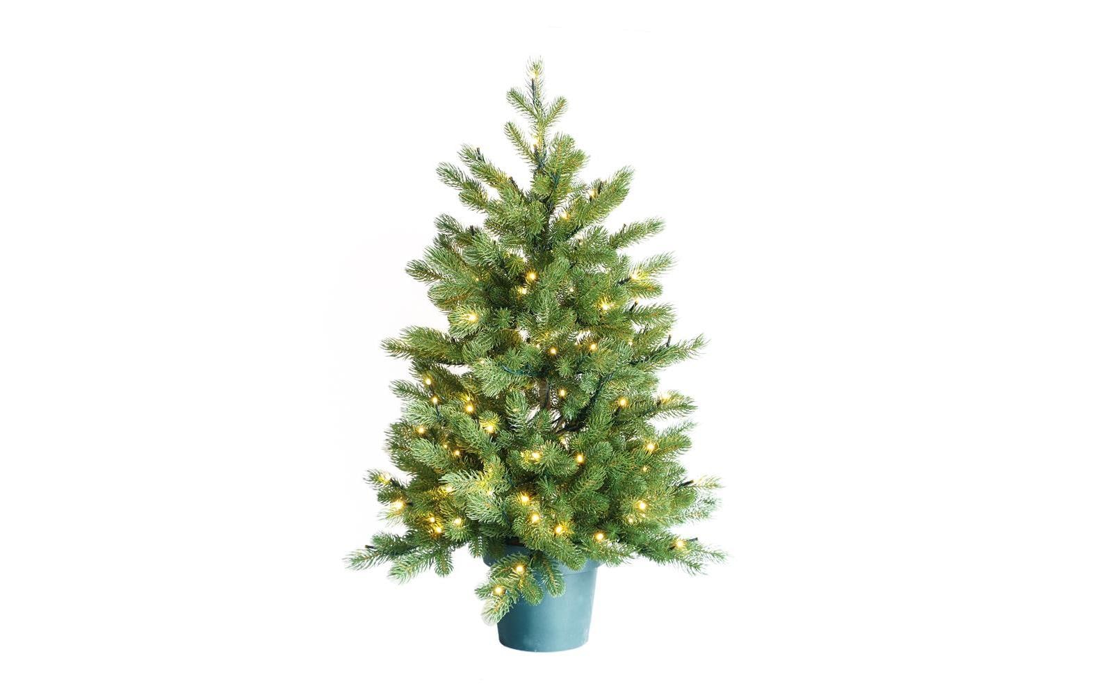 Botanic-Haus Weihnachtsbaum De Luxe,216 LED Easy Shape, H: 90 cm, D: 60 cm, im Topf
