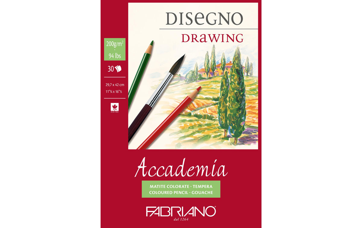 Fabriano Künstlerpapier Accademia Drawing 200g/m2, 30 Bl, natürliche Körnung, A3