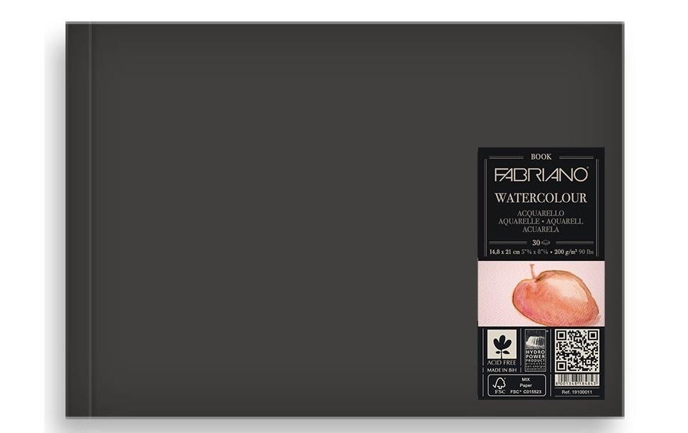 Fabriano Aquarellpapier Buch 200g/m2, 30 Bl, Kalt gepresst, A5