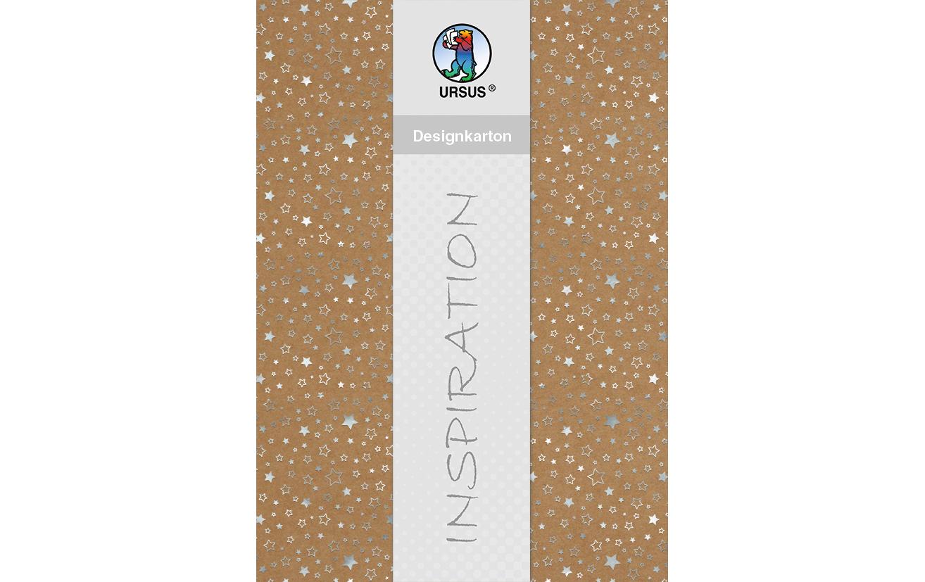 URSUS Designkarton Weihnachten Sterne silb. 25 Blatt à 250g/m2, Format A4