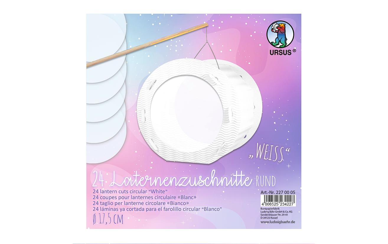 URSUS Laternen Rohlinge Zuschnitte 24 Stück, 17.5 cm, weiss