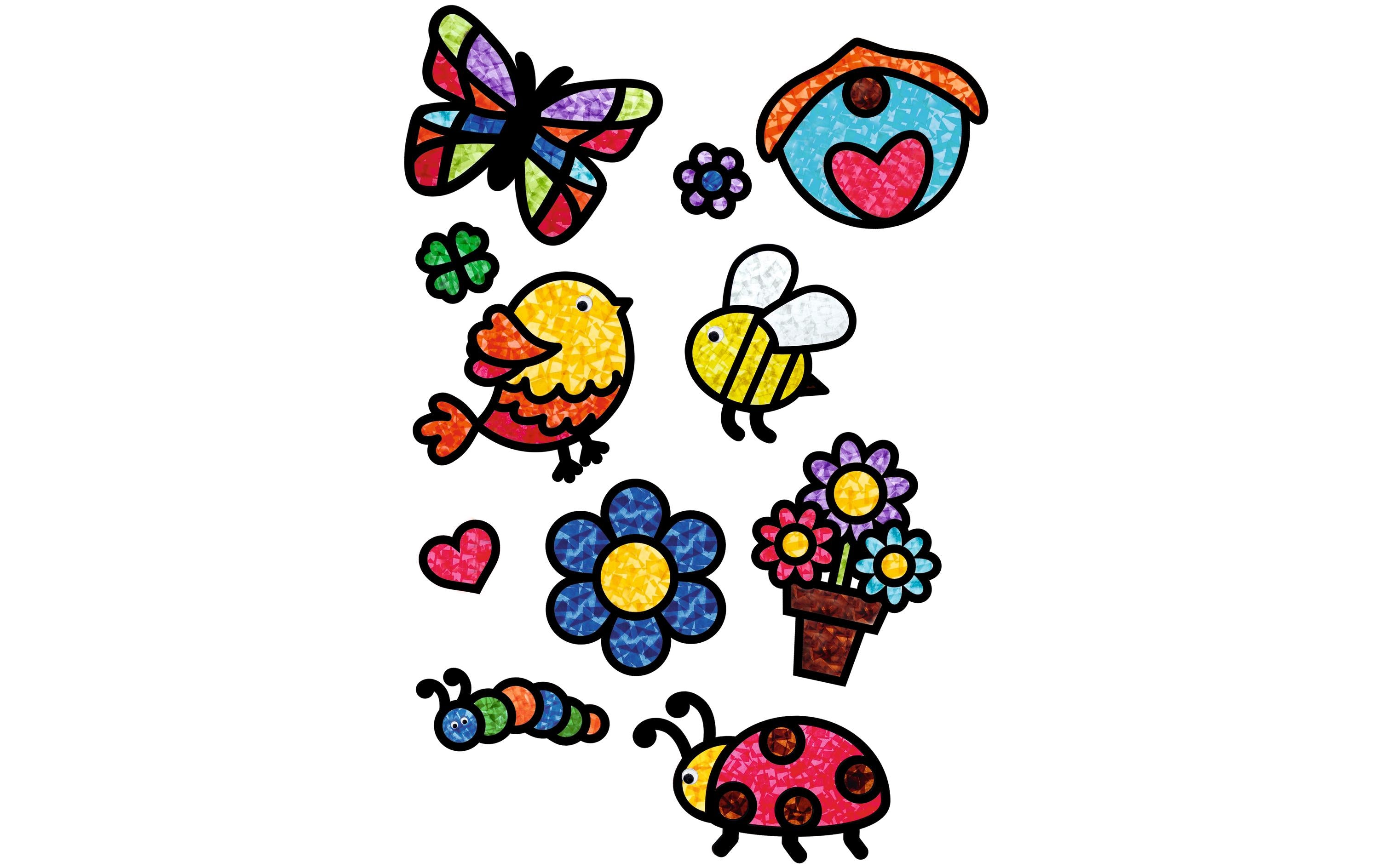 URSUS Fensterbild Suncatcher Frühling 8 Blatt, 12 Suncatcher