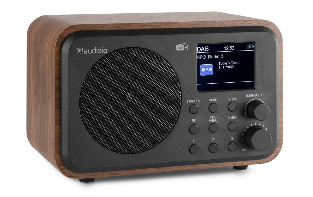 Audizio Milan DAB+ Radio mit BT u. FM, Holzoptik