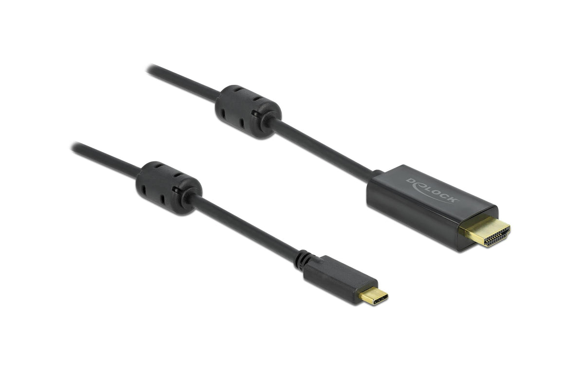 Delock Aktives USB Typ-C HDMI Kabel, 5m Schwarz, Auflösung bis 3840 x 2160 @ 60 Hz