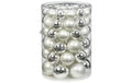 Inge Weihnachtskugel Frosty Silver, 60Stk Silber,Glas, D: 4 + 5,+ 6 + 7 cm