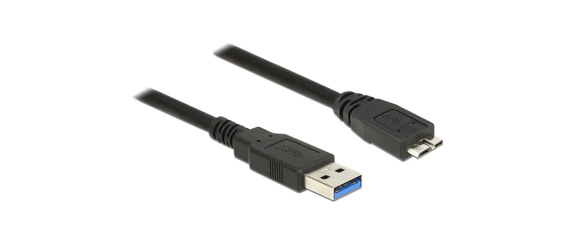 USB3.0 Kabel, A-Stecker zu Micro-B-Stecker 1m, schwarz, 5Gbps