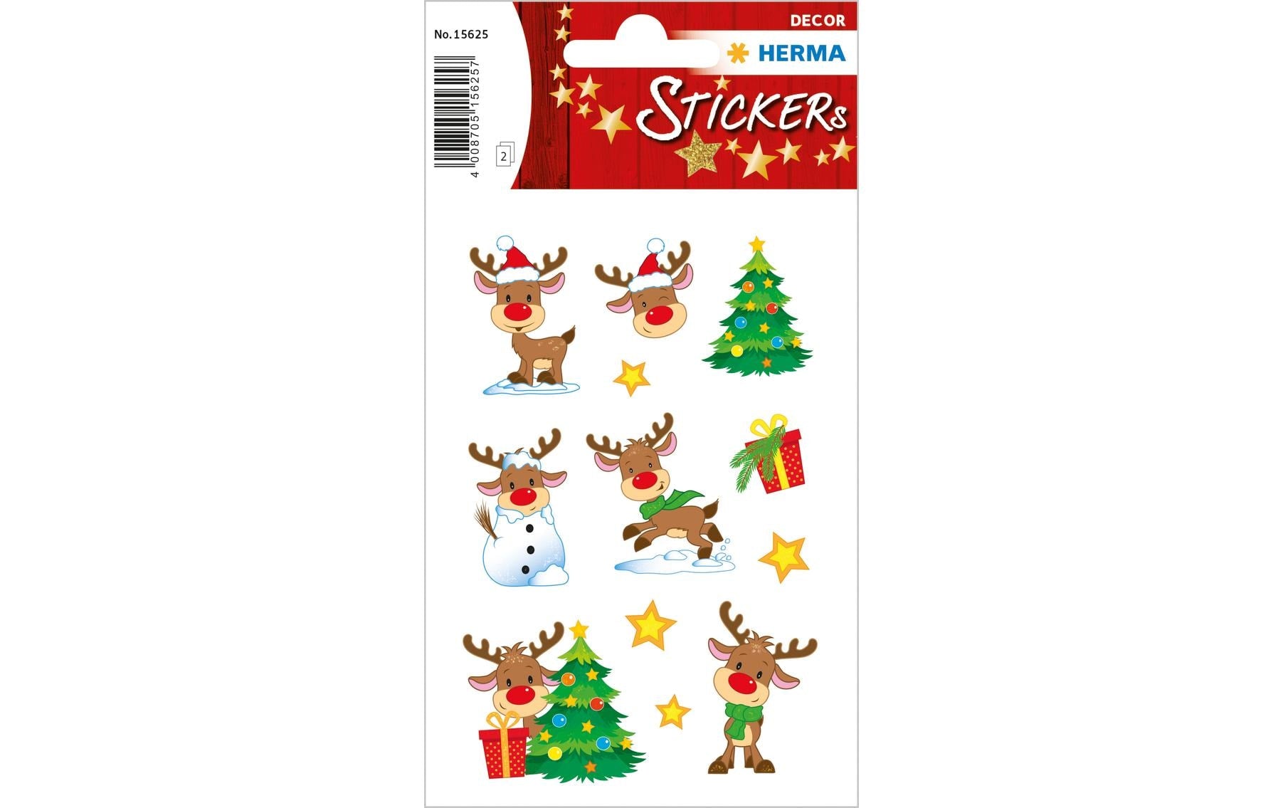 Herma Weihnachtssticker Kleiner Rudolph 2 Blatt, 24 Sticker