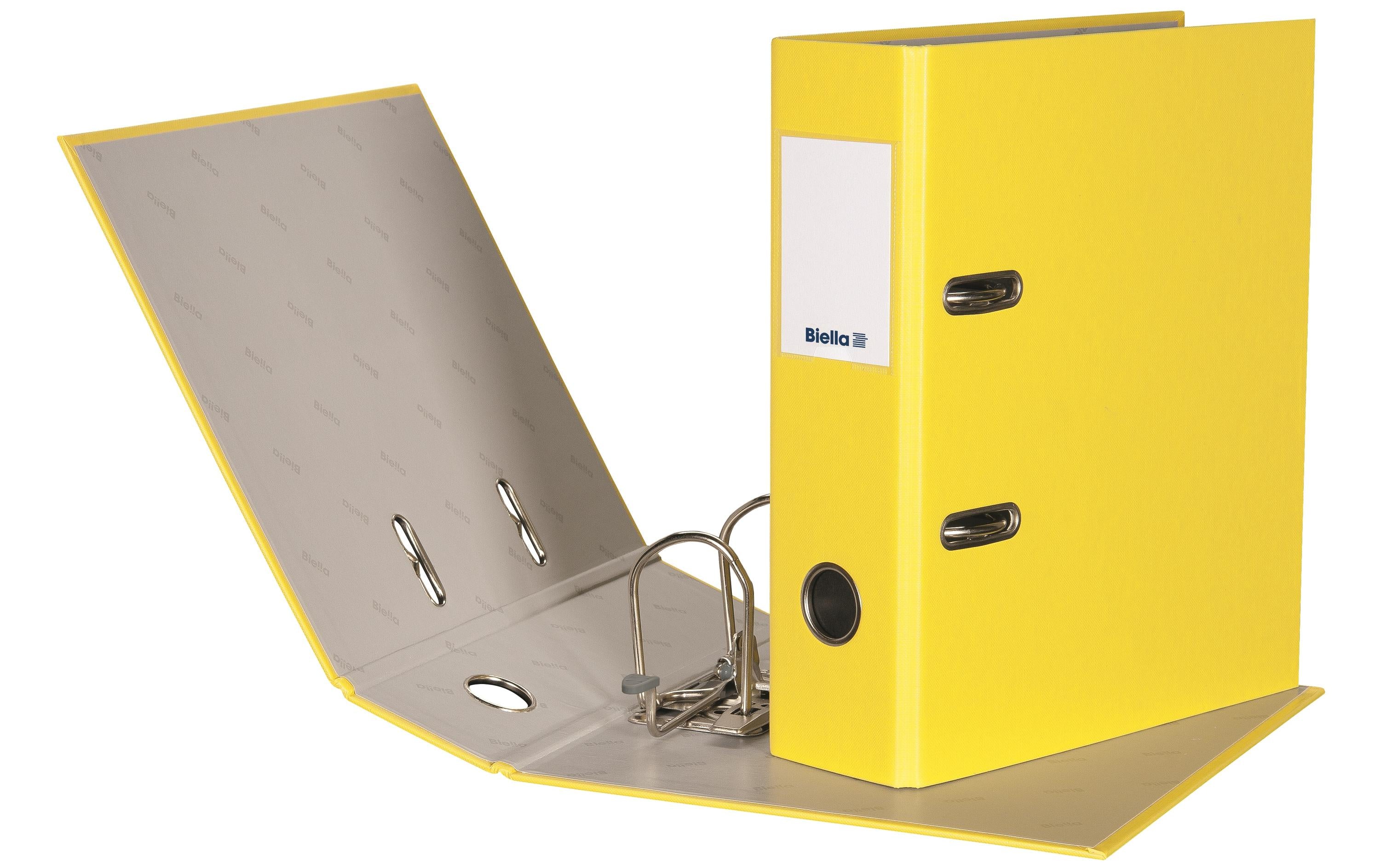 Biella Ordner Plasticolor A5 7 cm Mit Strong-Mechanik, Farbe: Gelb