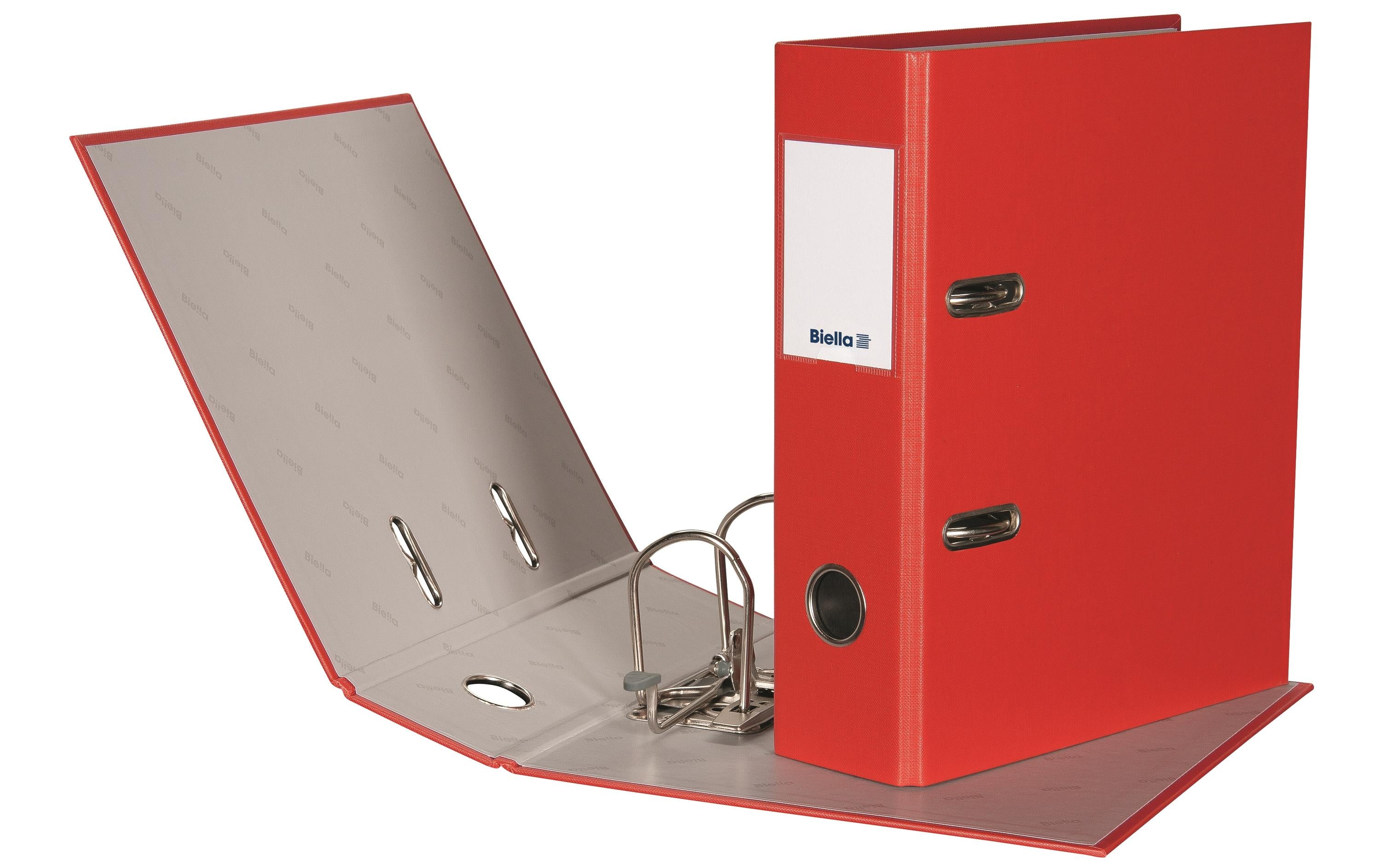 Biella Ordner Plasticolor A5 7 cm Mit Strong-Mechanik, Farbe: Rot