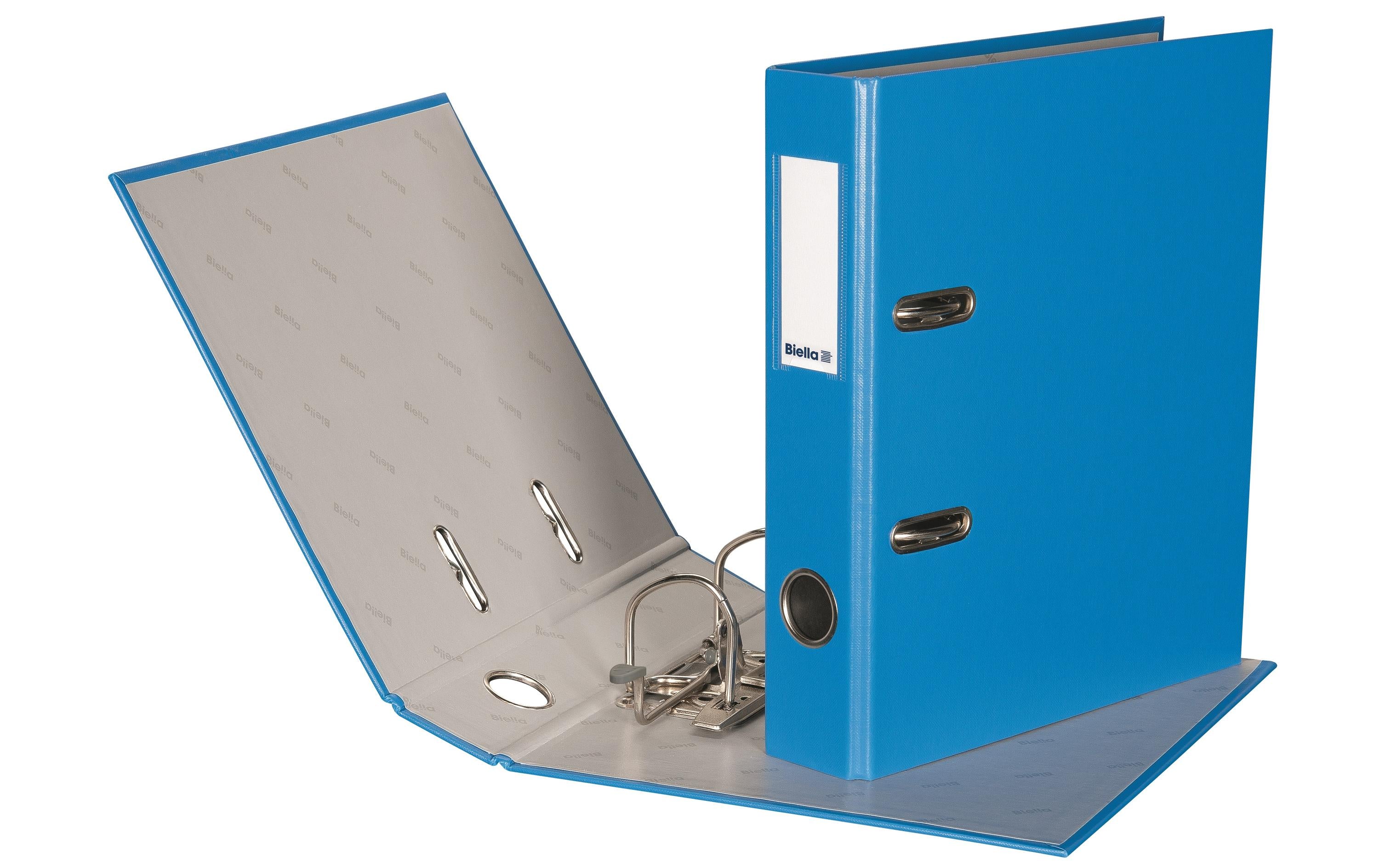 Biella Ordner Plasticolor A5 4 cm Mit Strong-Mechanik, Farbe: Blau