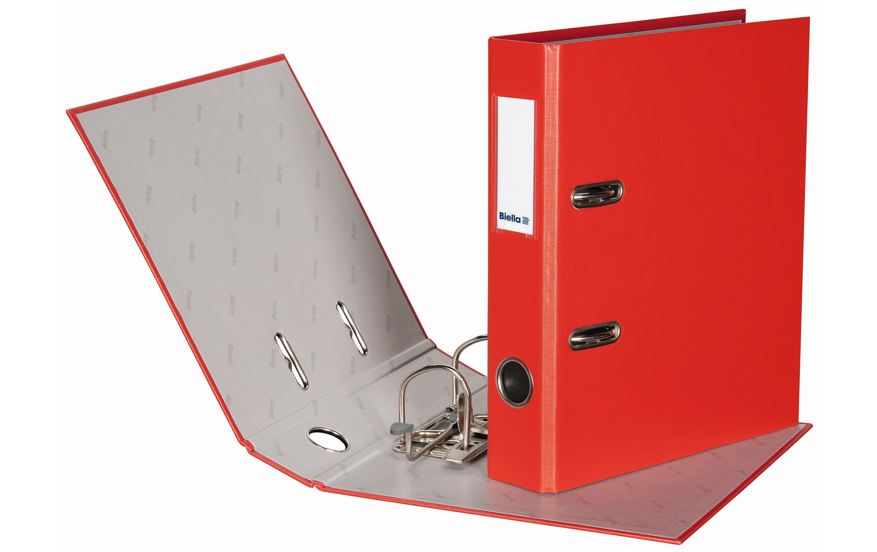 Biella Ordner Plasticolor A5 4 cm Mit Strong-Mechanik, Farbe: Rot