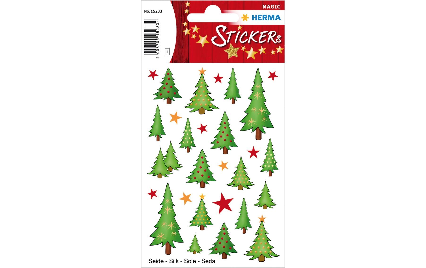 Herma Weihnachtssticker Tannenbäume 1 Blatt, 28 Sticker