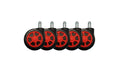 LC-POWER Gaming Stuhlrollen 5er Set. rot