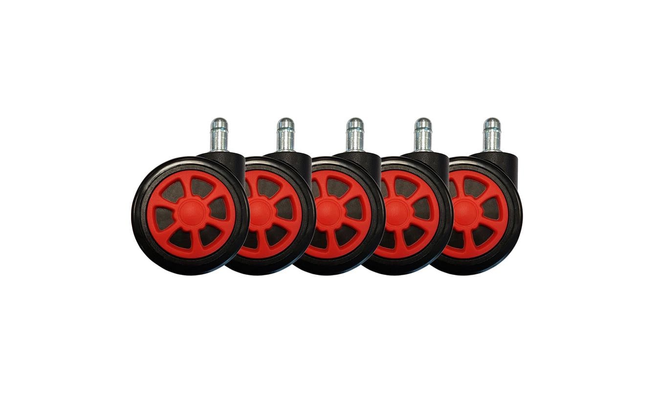 LC-POWER Gaming Stuhlrollen 5er Set. rot