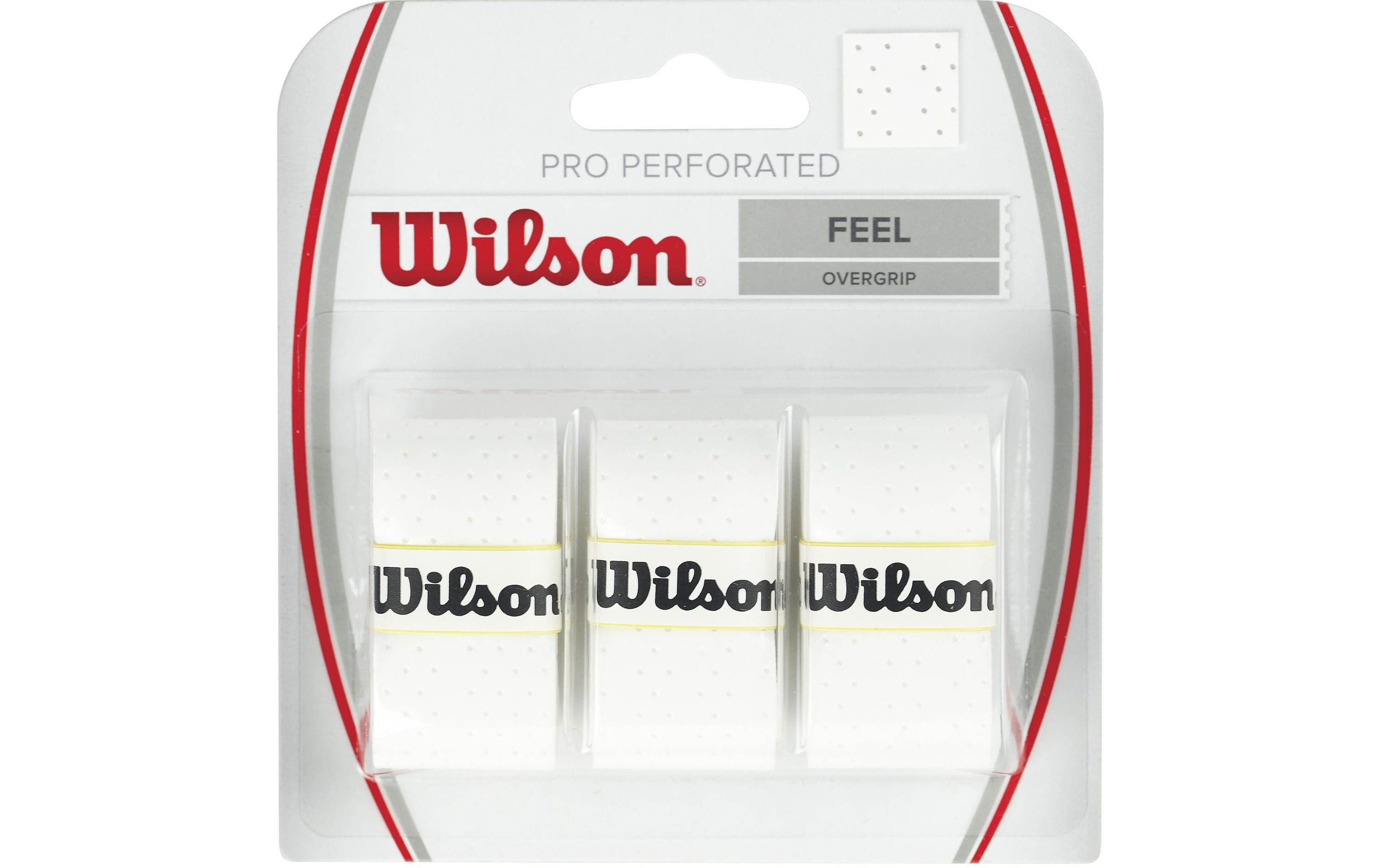 Wilson Tennsi Grip Pro Overgrip Perforated 3er-Pack, weiss