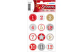 Herma Adventskalender-Zahlen 2 Blatt, 24 Sticker, rot/gold