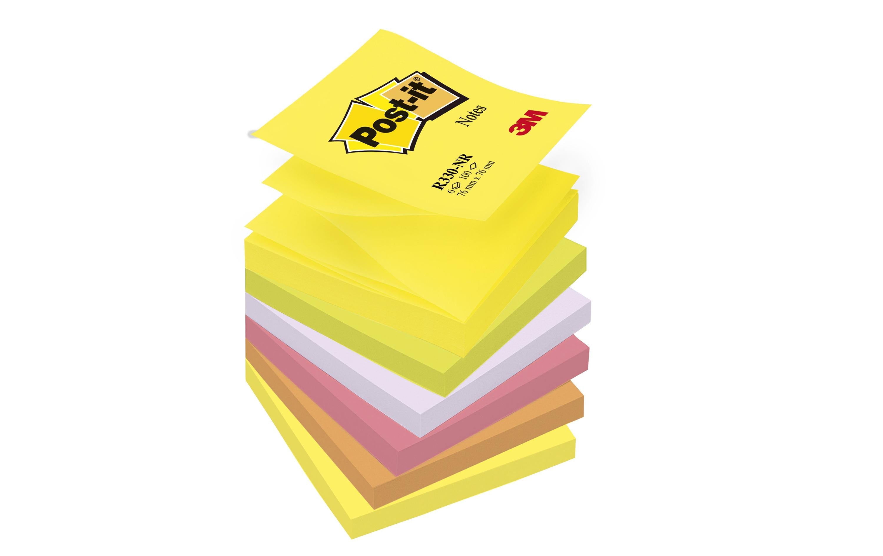 3M Post-it Z-Notes - neon rainbow 6 Blocks à 100 Blatt, 76x76 cm,