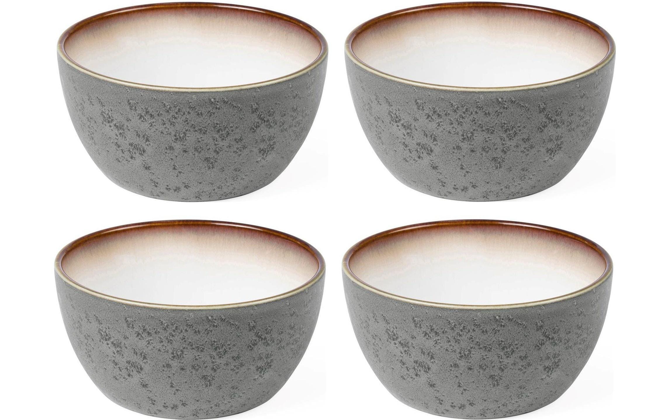Bitz Schale 14cm Grau/Creme 4 Stk., D: 14cm, H: 7cm, Stoneware