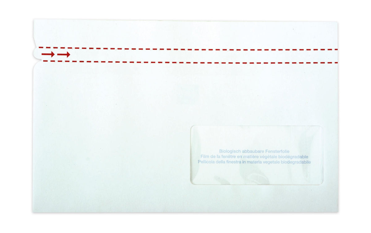 Elco Quick Vitro Dokumententaschen weiss aus Papier, C5/6, Fenster rechts 250 Stk