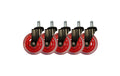 LC-POWER Gaming Stuhlrollen 5er Set. rot
